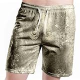 Lederhosen Herren Shorts - Oktoberfest Outfits Herren - Deutsche Lederhose Herren - Leder, lichtgrün, XXL