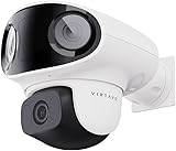 virtavo Überwachungskamera Aussen Dreiaugen-Kamera Kamera Überwachung WLAN FHD,Nachtsicht WiFi Outdoor,außen Farbnachtsicht, Funktioniert mit Alexa, PIR, 2-Wege Audio,Cloud/SD Storage 1080P 2.4Ghz