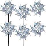 6 Stück Windrad Vogelabwehr, Taubenabwehr Balkon, Vogelschreck, Vogelscheuche, Taubenschreck, Vogelabwehr Windspiel, Taubenschutz, Windräder Vogelabwehr, Windmühle für Protect Garten Balkon Obstgarten