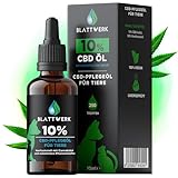 Blattwerk360 10% CBD Öl für Hunde & Katzen - FÜR GROß & KLEIN - Hanföl für Hunde & Katzen - Deutsche Qualitätsmarke - Cannabis Öl - CBD Öl 10 Prozent - 10ml - 250 CBD Tropfen