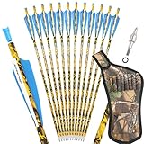 limaity Camo-Armbrustbolzen mit Pfeilköcher 16 17 18 20 22 Zoll Carbon-Jagdarmbrustpfeile (12,Typ F, 20 Zoll)