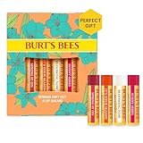 Burt's Bees Lippenbalsam-Geschenkset, 4 Lippenbalsam, Granatapfel, Kokosnuss und Birne, Süße Mandarine, Frisch gepflückt, 4 x 4,25 g