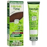 Herbal Time Natürliche Haarfarbe mit Henna Farbe Schokolade Nº 6 | Henna haarfarbe | Temporäre Haarfarbe | Ohne Ammoniak, Sulfate, Parabene | Natural Hair Colour | Colour 100% Vegetable | 75ml