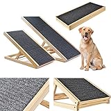 Hunderampe 70 cm lang Hundetreppe Auto Klappbar für Katzen große und kleine Hunde,Haustiere Hundeeinstiegshilfe Bett Sofa Rampe Hund Tierrampe rutschfest bis 100 kg, 70cm x 35cm x 30/40cm