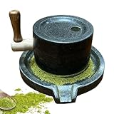 Steinmühle,Manuelle Kornmühle aus Stein,Küchenmühle Mit Manuellem Antrieb - Für den Einsatz Im Haushalt, Küche, Restaurant, Zum Backen und Mahlen von Kaffee, Mehl, P