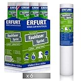 Erfurt Rauhfaser SPRINT Weiß Rauhfasertapete wohnliche Strukturtapete zum überstreichen 6 Rollen 20 x 0.53m