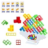 HIQE-FL Tetra Tower Spiel,64 PCS Tetris Tower Balance Game,Schaukelstapel Balance Spiel,Tetris Balance Spielzeug Tower Game,Stapelspiel,Balance Spielzeug Kinder,Tetris Balance Toy