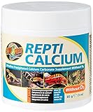 Zoo Med A33-3E Repti Calcium ohne D3, 85 g, Nahrungsergänzungsmittel für Reptilien und Amphibien - phosphorfrei!