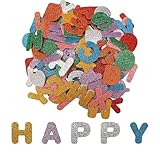 Nurila 116 Stück Buchstaben Aufkleber, Glitzer Moosgummi Buchstaben Selbstklebend, Buchstaben Sticker, Klebebuchstaben Groß für Scrapbooking Zubehör Kit, DIY Handwerk Gestalten und Dekorieren