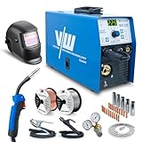 VECTOR WELDING MIG MAG Schweißgerät 225 A, Fülldraht Schweissgerät SET, Inverter Schutzgasschweißgerät mit 225 Ampere & Elektrodenschweißfunktion, Auto. Drahtvorschub, 2&4 Takt