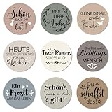 ANATTASOUL Untersetzer Holz Rund, 9 Stück Schön DASS du da bist Holzuntersetzer Wiederverwendbare Holz Rund Untersetzer, Tasse Coaster Mat für Zuhause Büro und Bar Tischdeko Sommer