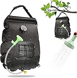 Yuragim Solar Duschtasche Campingdusche, Outdoor Warmwasser Dusche Shower, Solar Gartendusche 20l, Heizung Solardusche mit Duschkopf 45 °C Reisedusche Camping Wassersack Outdoor Wandern