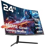 KTC 24 Zoll Gaming Monitor Curved 1500R, FHD (1920x1080p) 1ms 180Hz 144Hz 120Hz Gaming Bildschirm, Adaptive Sync, VA Panel, HDR, HDMI 2.0/DP 1.4, VESA 100x100mm für PC, Laptop, PS5 und mehr