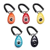 Toozey Hunde Clicker, 5 Stück Trainings Clicker für Hundeerziehung und Hundetraining, Klicker mit Großem Knopf für Hund, Katze, Pferd