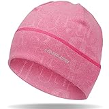 HASAGEI Laufmütze Herren Damen, Winter Mütze Unisex, Weich Elastisch Sportmütze, Winddichte Prägung Fahrrad Mütze Thermo Wintermütze Geeignet für Frühling Herbst und Winter (Rosa)