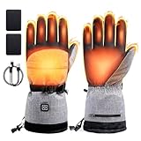 Todeco Beheizbare Handschuhe Handschuhe Herren Winter Handschuhe, 3 Heizstufen wasserdichte Touchscreen Handschuhe, Verbesserte Beheizbare Handschuhe für Wintersport Laufen Radfahren Skifahren