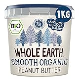 Whole Earth Bio Erdnussbutter Creamy | Peanut Butter | Vegan | Naturprodukt ohne Palmöl | ohne zugesetzten Zucker | Protein | Perfekt für Sportler | 1kg