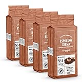 by Amazon Gemahlener Kaffee Espresso Crema, Lichte Röstung, Granulat, 1 kg, 4 Packungen mit 250 g – Rainforest Alliance-Zertifizierung