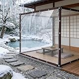 Transparente Plane 215 x 235 cm Uv-Stabil, Wasserfest Und Abwaschbar, Reißfest Abdeckplane Gartenmöbel aus Pe Faltbar mit Seil für Garten Camping & Outdoor, Transparente Farbe