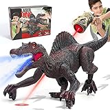 FRUSE Ferngesteuerter Dinosaurier Spielzeug,RC Spinosaurus mit Licht Verfolgung,Sprühnebel,LED ,Brüllen,Radio Dino ,Geschenke für Kinder Jungen Mädchen Alter 3 4 5 6 7 8(Rot)