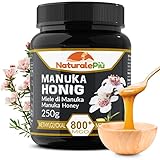 NaturalePiù Manuka-Honig 800+ MGO – 250g Manuka-Honig – Qualitätsprodukt hergestellt in Neuseeland – Von akkreditierten Laboratorien getestetes Methylglyoxal