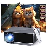 Beamer 4K Unterstützt Full HD 1080P, 5G WiFi Bluetooth Beamer, 18000 Lumens Mini Beamer Heimkino Projektor, 300' Max Bild Tragbarer Beamer Kompatibel mit iOS/Android/Laptop/HDMI/USB/X-Box(Grau)