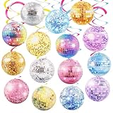 35 Stück Discokugel Party Luftschlangen Discokugel Hängende Spiralen, 70er 80er 90er Jahre Thema Party Dekorationen, Bunte Luftschlangen HäNgende Wirbel Party Decken Deko Disco Rock Hippie Zubehör