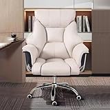 Ergonomischer Bürostuhl mit hoher Rückenlehne, Executive-Design, höhenverstellbar, gepolsterter Drehstuhl aus Leder, Bequeme Sitzgelegenheit, perfekt für die Arbeit und zu Hause.