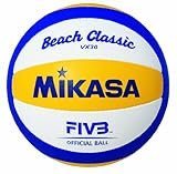 Mikasa Sports Unisex – Erwachsene strand klassisk Vx 30 Beachvolleyball, Blau / Gelb Weiß, 5 EU