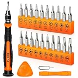 JOREST 24Pcs Feinmechaniker Schraubendreher Set, Mini Werkzeug Kit mit Torx T1 T2 T3 T5 T6 T8 T9 T15, Triwing Y00, Stern P2/P5, Phillips PH00, -1.5/2.0, usw, für PS4, Switch,Laptop, PC, Brillen, Uhren