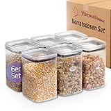 Parpalinam Vorratsdosen Mit Deckel Aufbewahrungsboxen 6er 1,4 L Set - Aufbewahrungsbox Küche Organizer Mehl Aufbewahrung Küche Dosen Mit Deckel BPA Frei Müsli Aufbewahrung (6er 1,4 L Set)