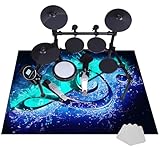 JaevKwzy Schlagzeug Teppich Schallschutzmatte - Drum Teppich Elektrisches Schlagzeug Antivibrationsmatten - rutschfeste Trommel Teppiche - Professioneller Schlagzeugteppich 110 x 80 cm