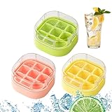 Amesor Kleine Eiswürfelformen | 9 Fächer Whisky Eisblock Form,Quadratische Eiswürfel Förmchen Leicht Entnehmbar Kühlung Getränke Whiskey Küchenhelfer