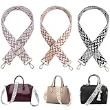 SMYJDMM Taschengurte zum Wechseln, 3 Stück Verstellbar Schultergurt für Taschen, 3,8cm Schultergurt für Taschen Schulterriemen mit Karabiner Riemen mit Streifenmuster for DIY Zubehör für Tasche