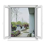 Apalus Fliegengitter Fenster, Zuschneidbar auf Fenstergrößen bis 130x150cm, Insektenschutz mit Starkem Klettband, Kinderleichte Montage, Presshilfe und Zuschneider Inklusive, Schwarz