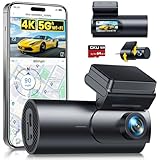 GKU 4K Dashcam Auto Vorne Hinten, 5GHz WiFi GPS, Dual Dash Cam, 1.5” IPS Mini Auto Kamera mit 64GB SD Karte, Parküberwachung, Super Nachtsicht, WDR, 170° Weitwinkel, G-Sensor, APP Steuerung, Max 256GB