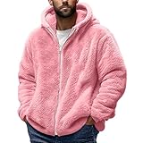 Generisch Teddy Jacke Herren Warm Soft Winterjacke Kuscheljacke Wintermantel Sportjacke Fluffy Shaggy Teddyjacke Verdickte Winddicht Fleecejacke Fleecemantel Kapuzenjacke Winterparka Outdoorjacke