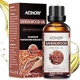 AESHORY Ätherische Öle Sandelholz 50ml, 100% Natürliche Ätherisches Aromatherapieöl in Therapeutischer Qualität, Duftöle für Diffuser, Luftbefeuchter, Hautpflege, Haarpflege, Massage, Bad, Entspannung