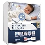 Dreamzie Matratzenschoner 70x140 Baby Wasserdicht (2er-Set) Oeko-TEX Zertifiziert - Nässeschutz Atmungsaktive
