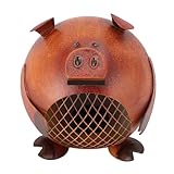 Nette dekorative Schweinform Vintage Metall Animal Money Bank, ideale Kinder, multifunktionales Ornament für Schlafzimmer Wohnzimmer, große Kapazitätsbank mit Gummi -Stopper