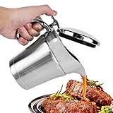 Vegena Edelstahl Thermo Sauciere 500ml, Doppelt Isoliert Saucenkanne, Eleganter Silberner Saucenkrug, 304 Edelstahl Thermo-Sauciere Mit Deckel, Soßenkanne Saucenbecher Isoliert Thermo Sauciere