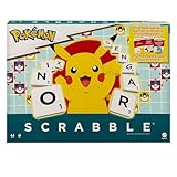 Mattel Games Scrabble Pokémon Brettspiel, Familien-Wortspiel mit zwei Spielmöglichkeiten, enthält 50 Herausforderungskarten mit Pokémon-Figuren für 2–4 Spieler, UK-Version, HXB94