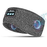 flintronic Schlafkopfhörer Bluetooth, Kabellose Schlaf Kopfhörer mit HD Stereo Lautsprecher für Männer/Frauen, Stirnband Bluetooth Kopfhörer zum Schlafen, Schlaflosigkeit, Sport (Grau)