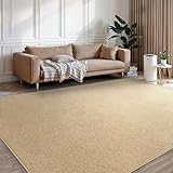 BEIMO Waschbarer Teppich Wohnzimmer Kurzflor Anti-Rutsch Unterseite Uni Modern Design Teppich Weich rutschfest für Esszimmer, Kinderzimmer und Schlafzimmer, Beige 120X160CM