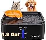 SIBAYS 235oz 1.8GAL 7L Trinkbrunnen für Hunde, Große Hunde Haustier Wasser Brunnen mit 5 Schichten Filtration System Kein Verschütten Sehr Leise BPA-freie Automatische mit Ersatzfilter & Haarbeutel