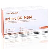 amitamin arthro GC MSM Glucosamin & Chondroitin & MSM plus Vitamin C für eine normale Kollagenbildung, 120 Kapseln, Apothekenqualität, einzeln hygienisch verpackt, Gelenknahrung ohne unnötige Zusätze