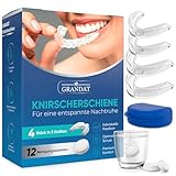 Grandat® Knirscherschiene für die Nacht 4 formbare Mundschienen gegen Zähneknirschen Bruxismus Mundschutz in 2 Größen(2x groß+2x klein) Transparenter Mouth Guard für Erwachsene Zahnschiene