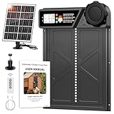 MASTERFUN Große Automatische Hühnerklappe Solar, Aluminum Hühnerklappe Automatisch mit Großes Display, Timer, Fernbedienung, Intelligenter Einklemmschutz Elektrische Hühnerklappe Hühnertür