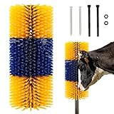 Perttypet Vieh Kratzbürste, Pferde-Rückenkratzer lindert Juckreiz und Reinigt Massagebürsten-Set, Tier-Krätzmilbe für Kühe, Pferde, Schafe & Schweine, Mit 2 Schrauben