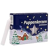 trendmile Premium Puppenkerzen weiß 1 Schachtel à 20stk mit 1cm Durchmesser u Höhe von 6,5cm, Pyramidenkerzen, Weihnachtskerzen